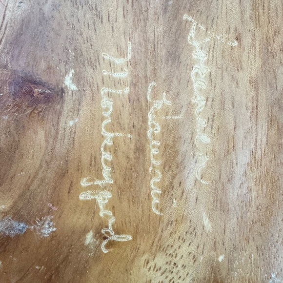 Vintage Monkey Pod BowlsSet Wood Leaf Serving Snack Tray Woodcraft Hawaii MCM - Picture 7 of 7